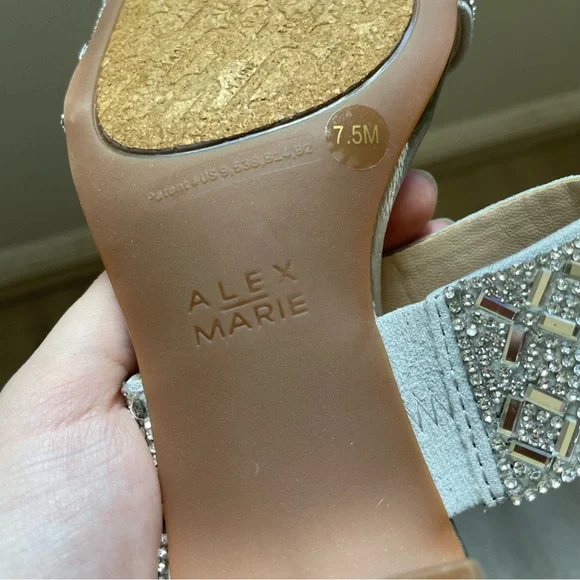 Alex Marie Silver Embellished Sandals - Picture 4 of 8